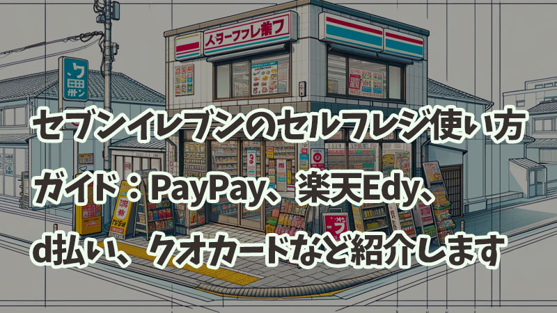 セブンイレブンのセルフレジ使い方ガイド：PayPay、楽天Edy、d払い、クオカードなど紹介します